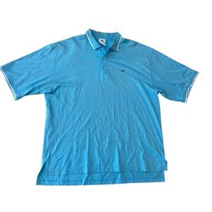 Lacoste Blue‎ Summer Men Short Sleeve Polo Shirt Size  XXL Cotton Logo